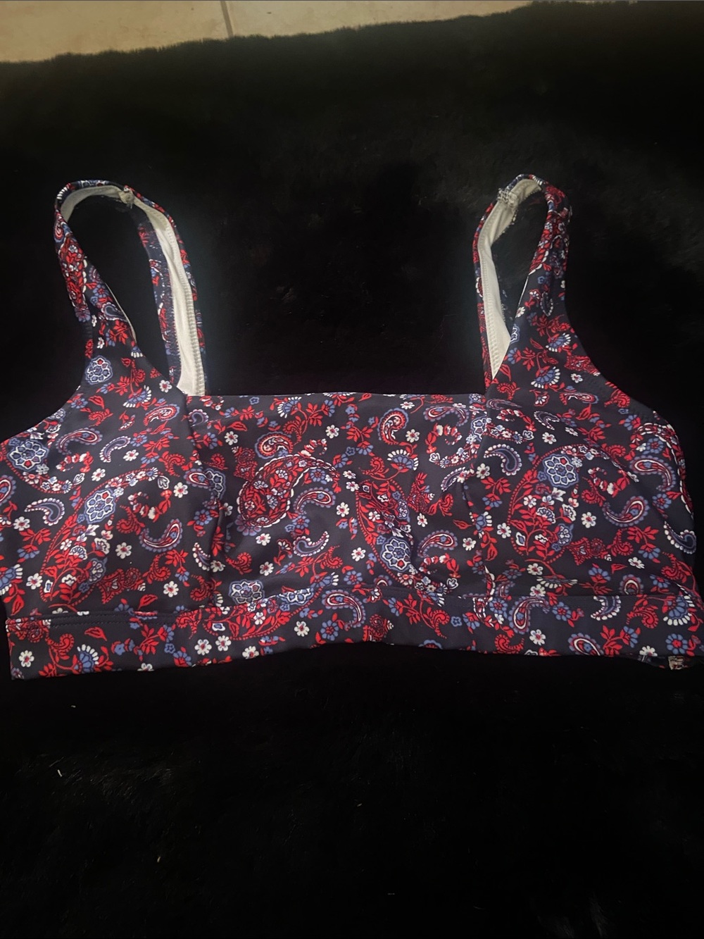 Old Navy Navy, Red and White Paisley Trim Tank